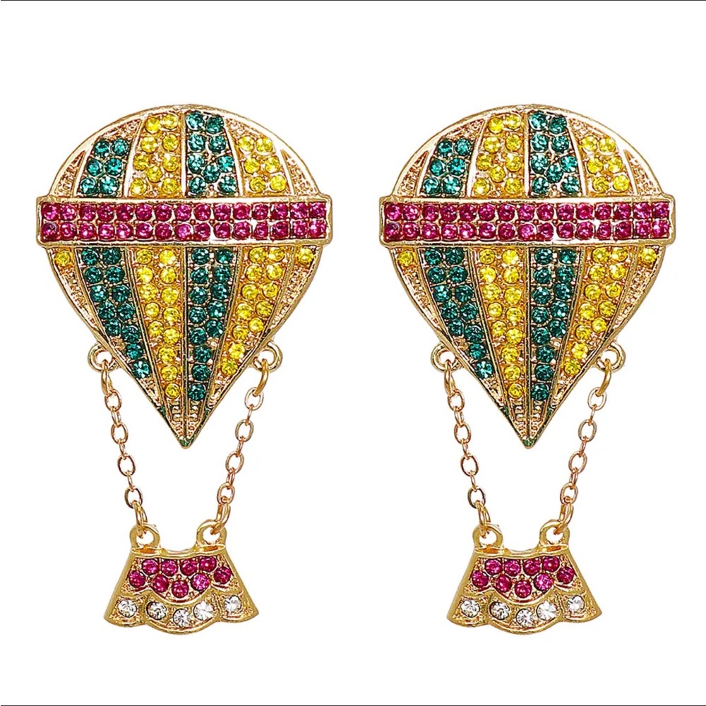 Beautiful Big Hot Air Balloon Earrings